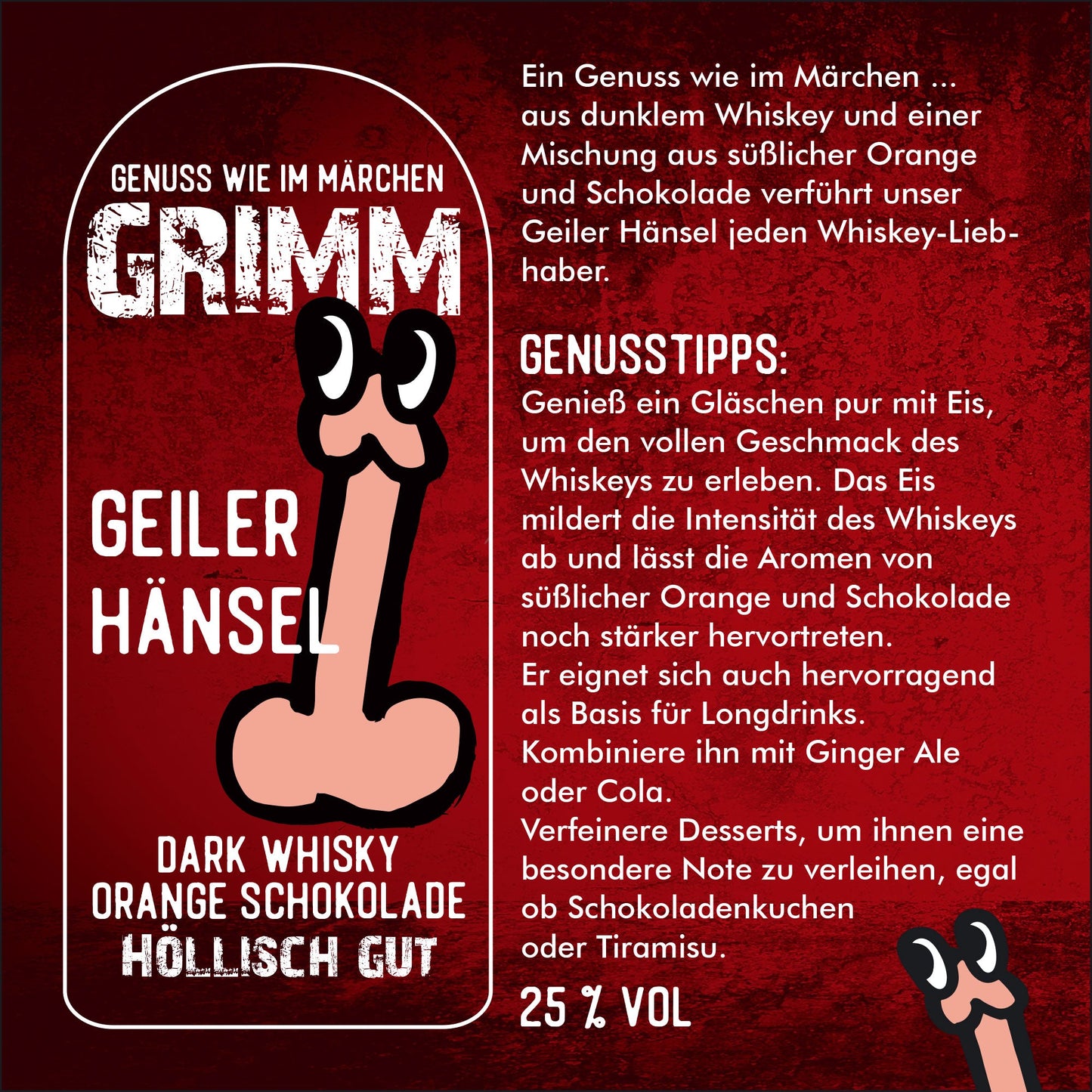 Geiler Hänsel - Dark Whisky Orange Schokoladen Likör