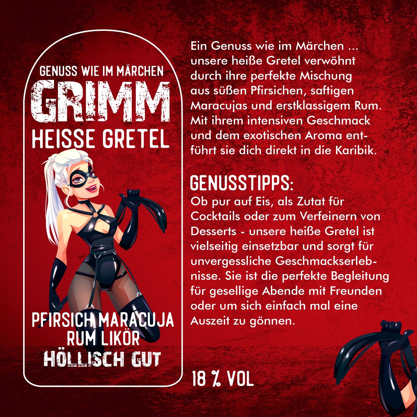 Heiße Gretel - Pfirsich Maracuja Rum Likör - Mini 50 ml
